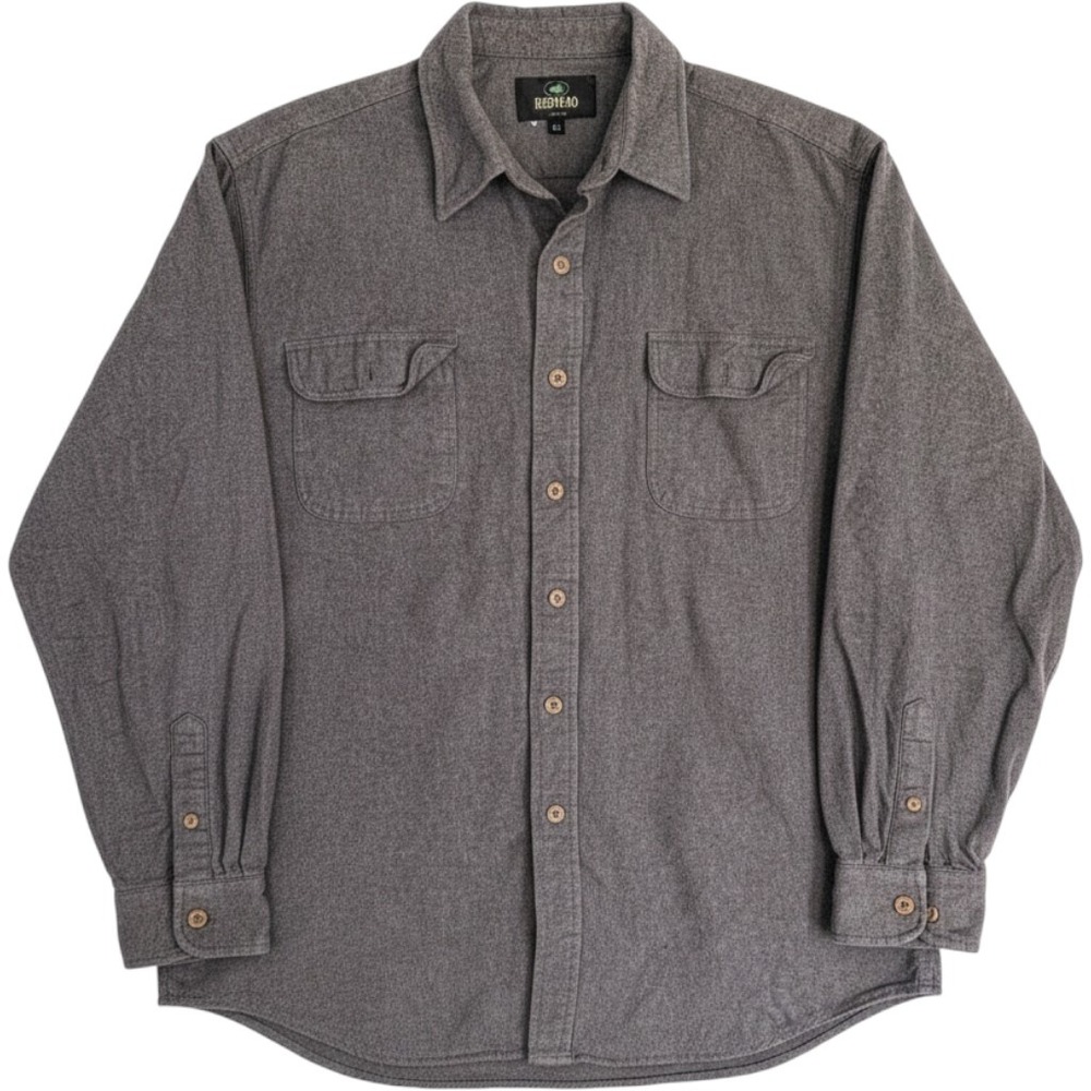 RedHead Mens Heavyweight Chamois Long Sleeve Button Up Shirt Gray XLT wool holes